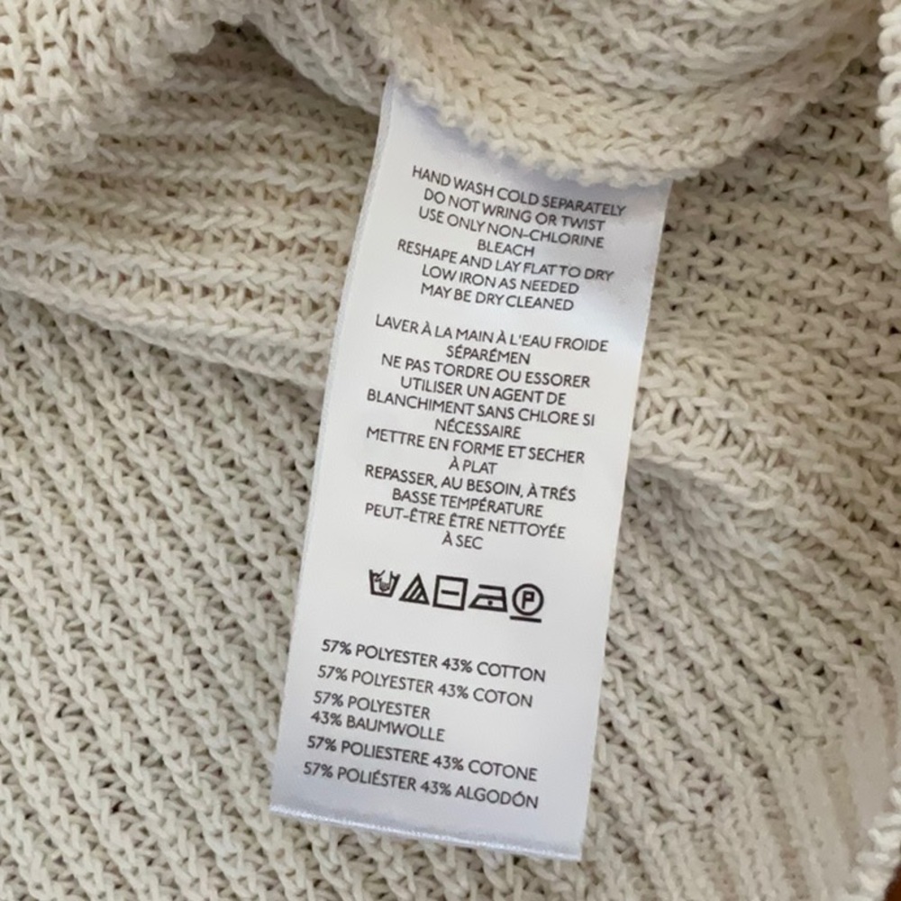 Anthropologie Maeve Short-Sleeve Button-Front Cardigan-Ivory-Large-NWT - Picture 7 of 7